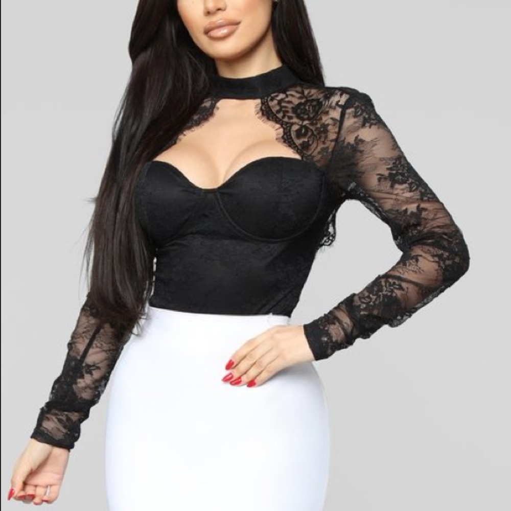 Black lace bodysuit